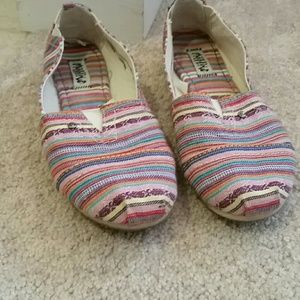 Multi color slip on shoes